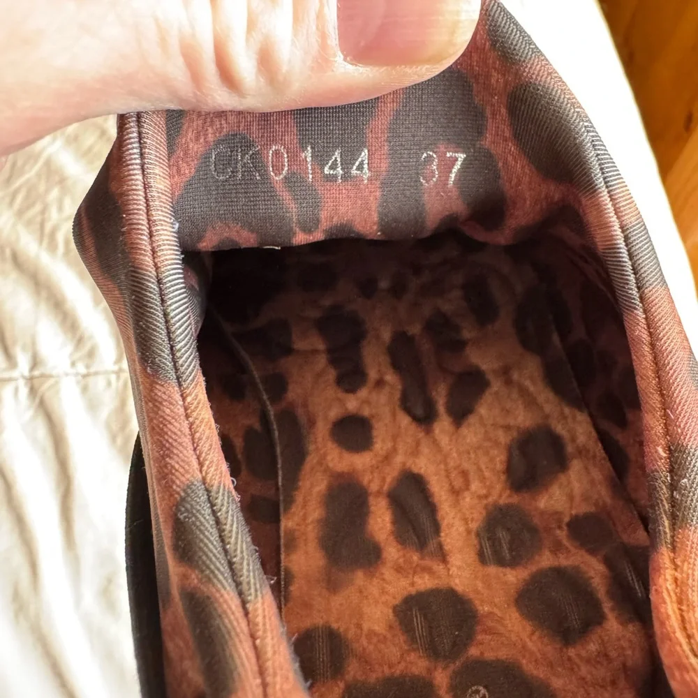 Dolce & Gabbana Ibiza Leopard Print‎ Slip On Sneakers, Size 6.5, EU 37